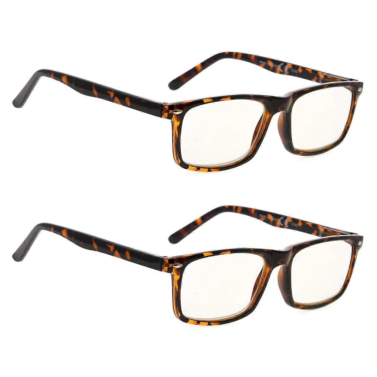Blue Light Blocking Reading Glasses +2.50 Tortoise Frame Anti Glare Computer Readers 2 Pack