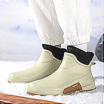 Rain Shoes Stylish Short Ankle Slip Rubber Boots Versatile Couple Outdoor Footwear With Fixed Beige 43