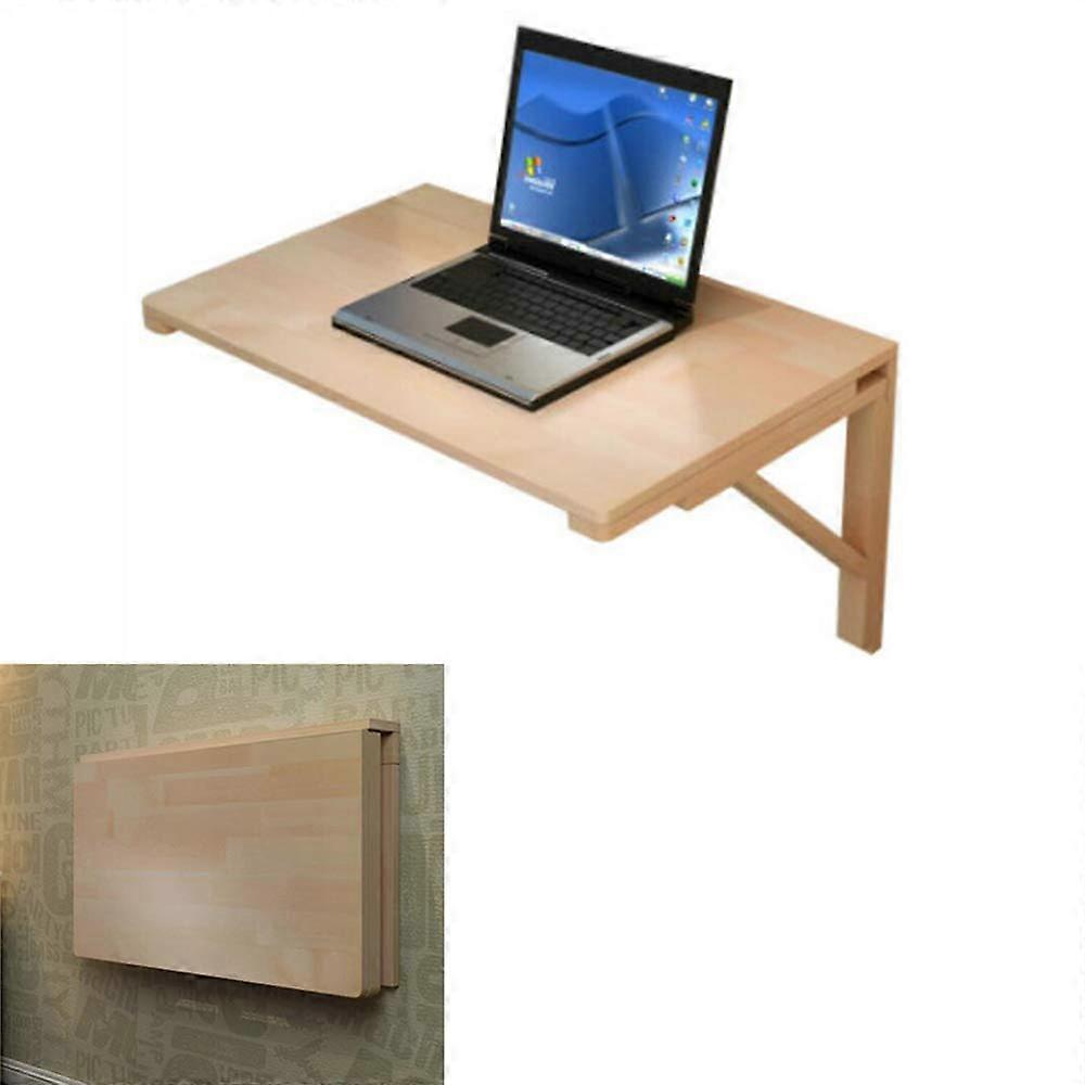Solid Wood Folding Wall Table 50x30cm Space Saving Wall Mounted Desk for Small Home Office