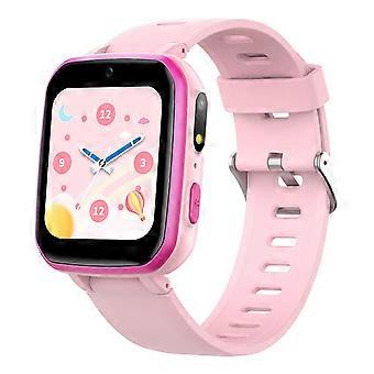 Hwkond Kinder-Smartwatch mit 15 Spielen, Kamera, Musik, Wecker, Taschenrechner, Kalender, Taschenlampe, Schrittzähler – Pink (Kompatibel mit Android/iOS)