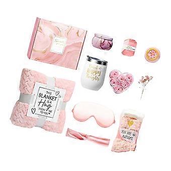 Thoughtful Present Set For Women Including ABS Container And Pampering Bath Supplies  Purple