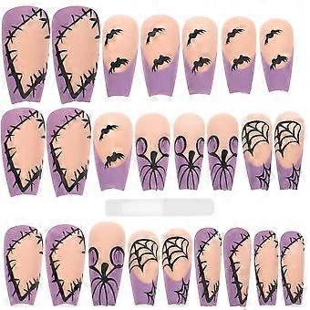 24pcs Halloween Fake Nails Manicure Nails Fake Nails Supplies Halloween Press On Nails