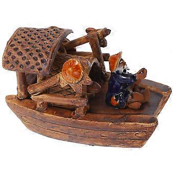 Fish Tank Boat Adornment Ceramic Statue For Aquarium Enthusiasts With Shape Size 4.13X2.16X2.55IN 1Pack