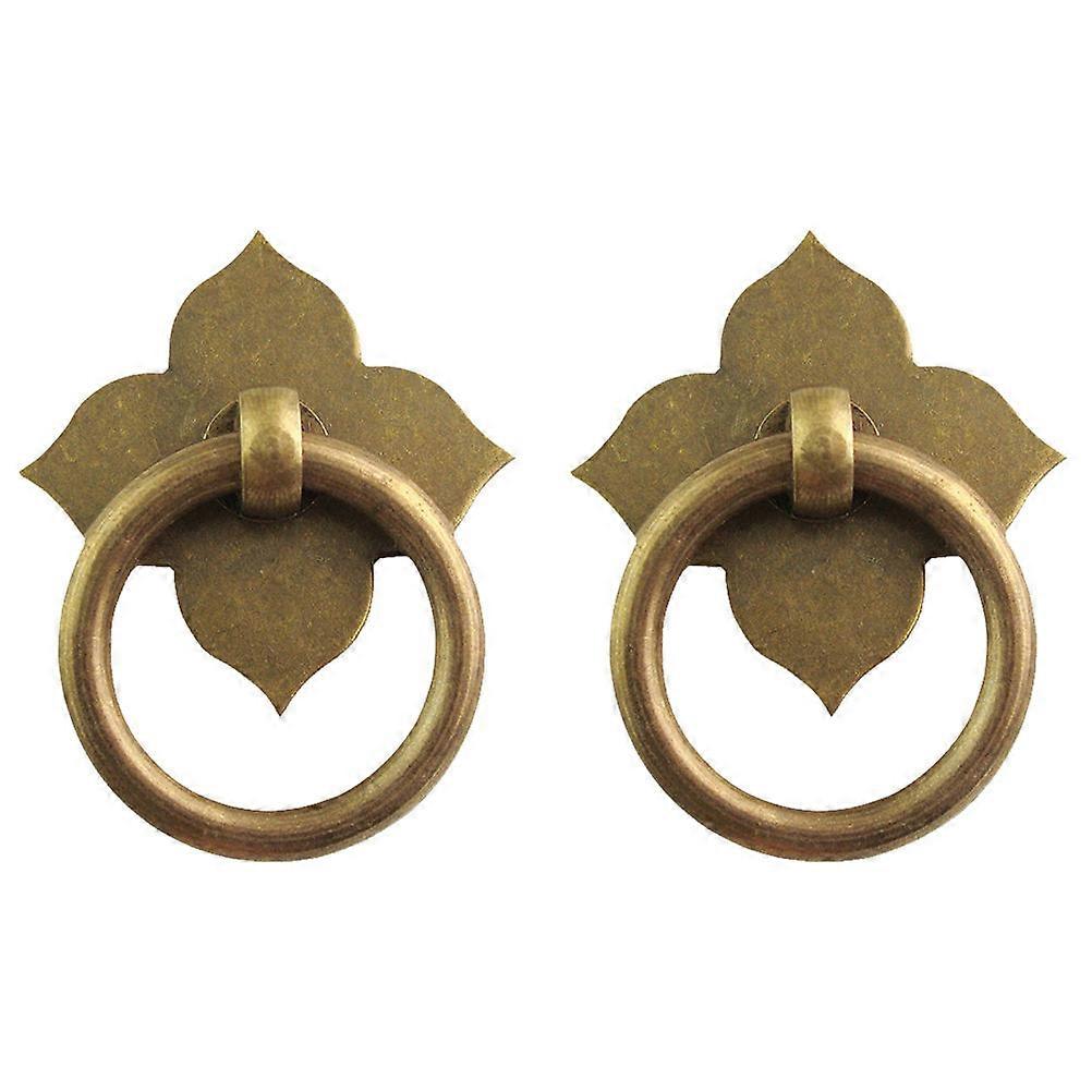 Vintage Four-Leaf Clover Knobs Decorative Drawer Handles for Home 2Pcs