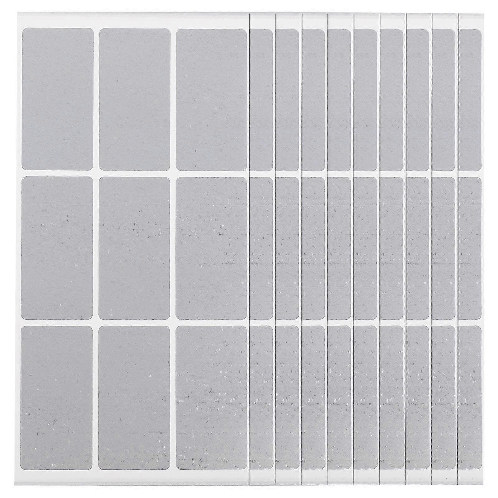 10 Sheets Silver Scratch Off Stickers Rectangular for DIY Raffle Game Labels