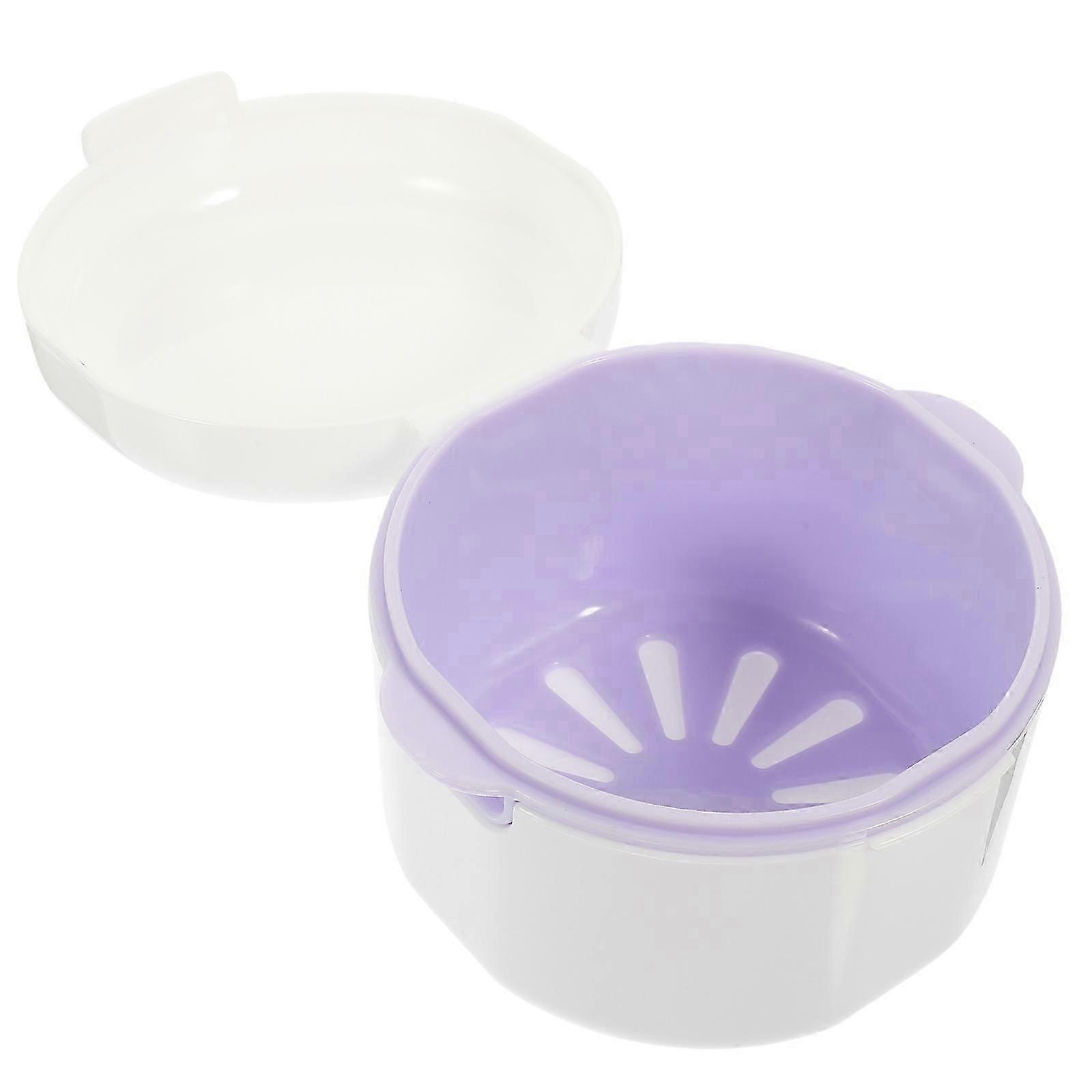 Portable Denture Case, White PP Material, Daily Use Storage Box