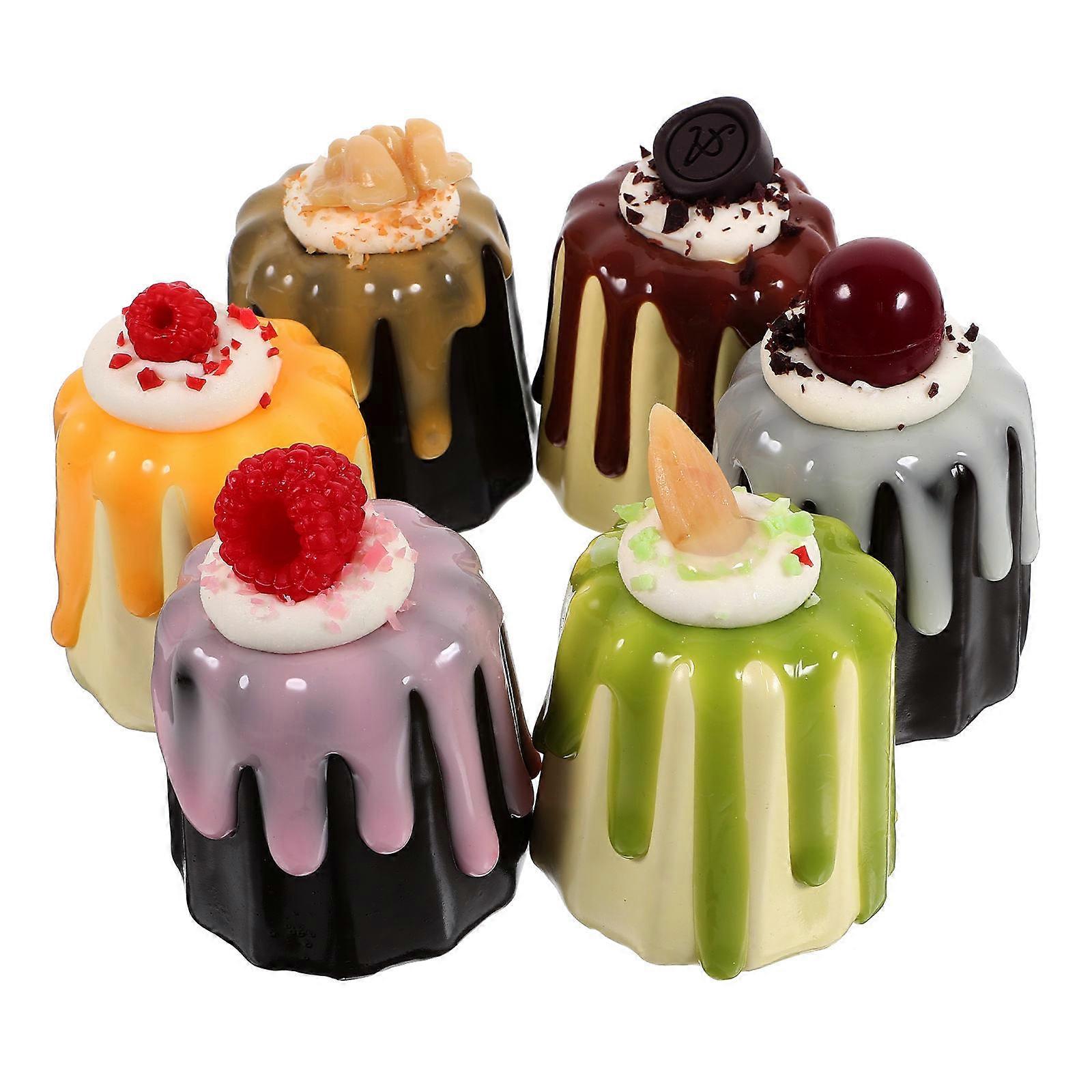 Simulation Cake Small Cake Mold for Decor Use 6Pcs PVC Model