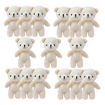 Cartoon Bear Doll Stuffed Tiny Bear Pendant Hanging Decor 15Pcs White Plush