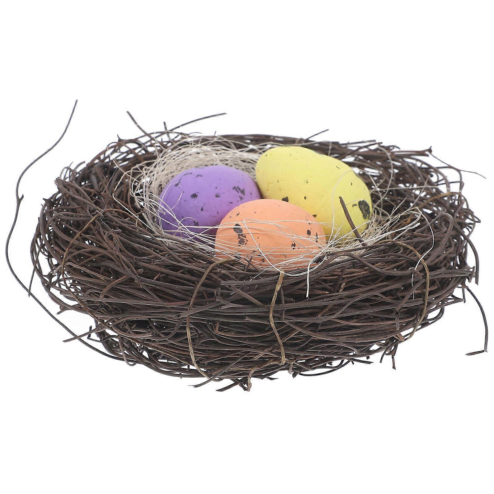 1 Set Simulation Bird Nest Easter Foam Easter Eggs Artificial Bird Nest Easter Decoration