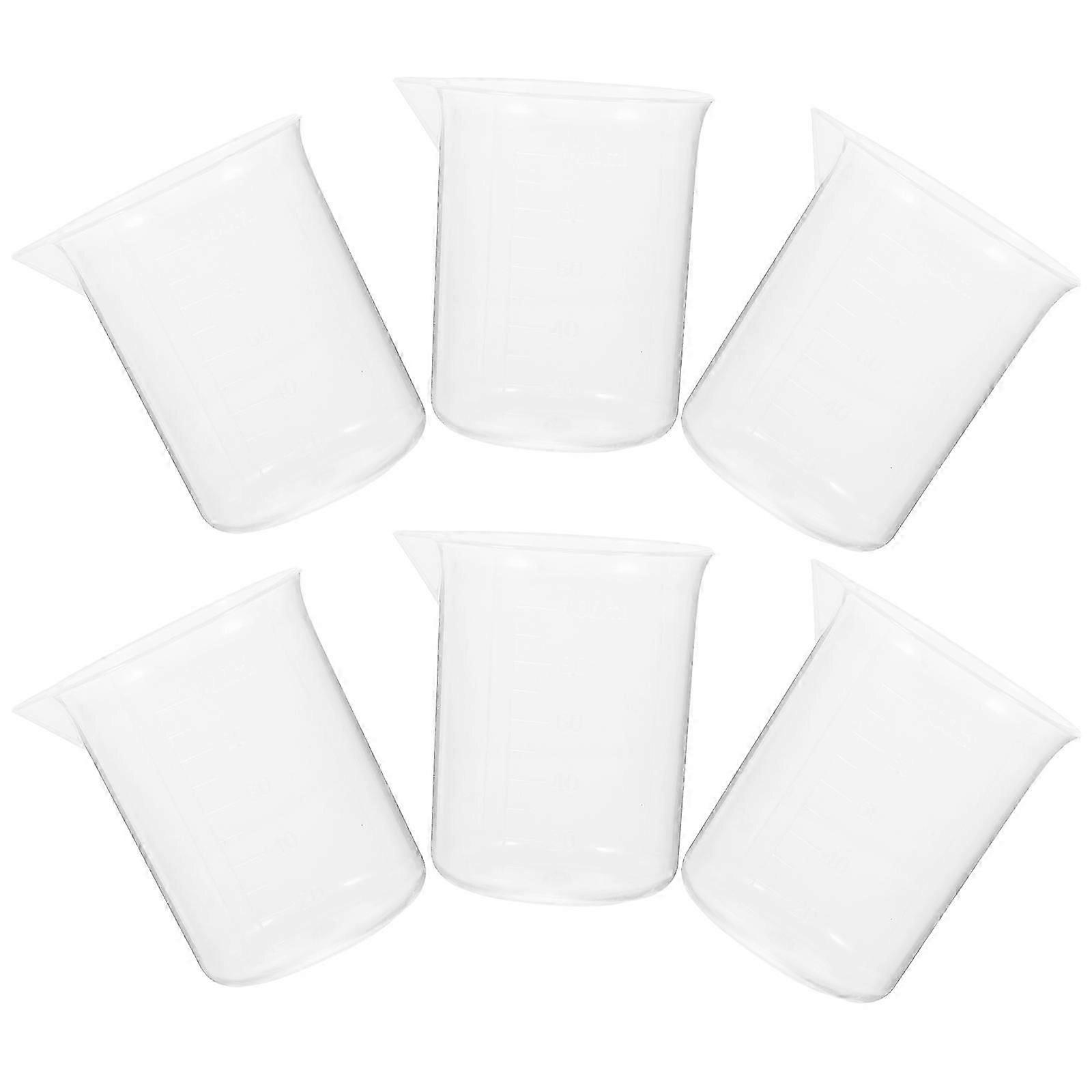 Measuring Beaker Liquid Container for Lab Use 6Pcs 100Ml Plastic Cups PP
