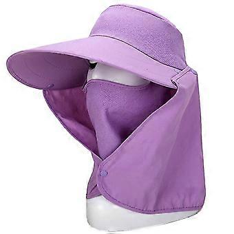 Summer Women Sun Hat Removable Neck Face Flap Farmer UV Protection Cap for Outdoor Fishing-nbh