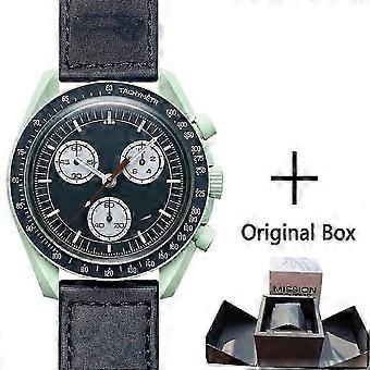 Reloj de cuarzo Planet de seis agujas con cronógrafo, pantalla luminosa, resistente al agua, diseño de la Luna y Mercurio.