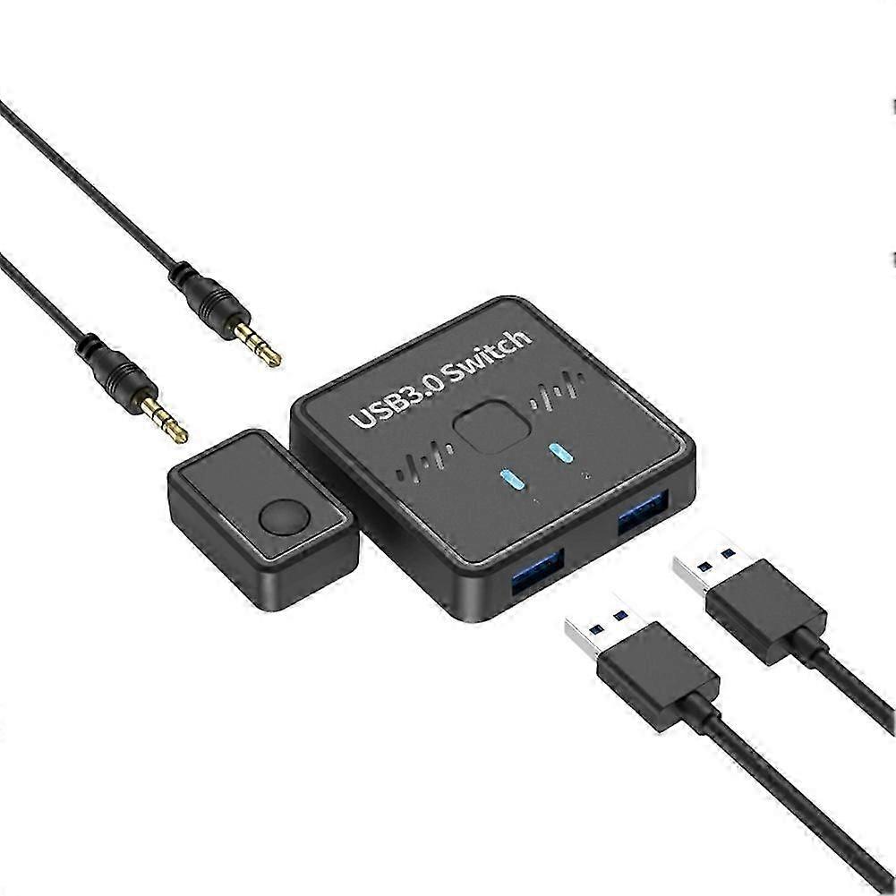 USB 3.0 Printer Sharer Switch 2 in 1 Out 2 Computers Share 1 Printer Mouse Keyboard Hard Disk External Controller