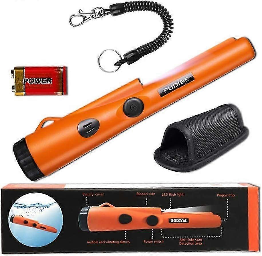 Metal Detector Pinpointer - Orange Color Include A 9v Battery(three Mode)