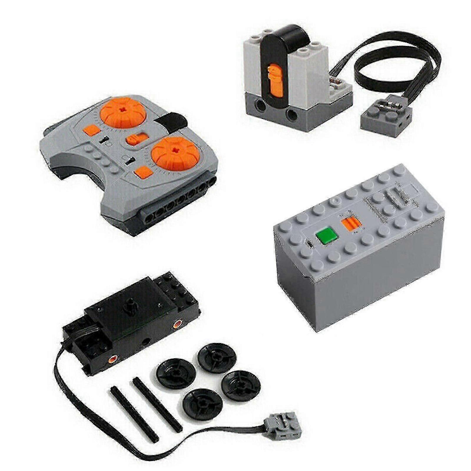 4-Piece Motorized Bundle, Train Motor, Battery Box, IR Receiver, Remote Controller, Compatible with Building Kits
