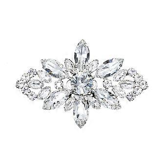 2PCS Metal Shniy Rhinestones Wedding Shoe Clips Crystal Flower Party Shone Buckles for Bride