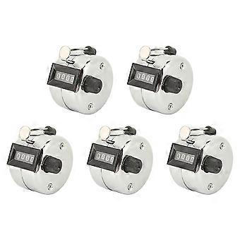 Clicker Counter 4 Digit Metal Case, Hand Tally Counter for School Sporting Events - 5 Pack