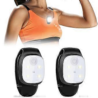 2 PZ Clip Notturna All'aperto Su Luci Di Corsa Riflettente USB Ricaricabile Luce A LED Piccolo Abbigliamento Da Corsa Leggero