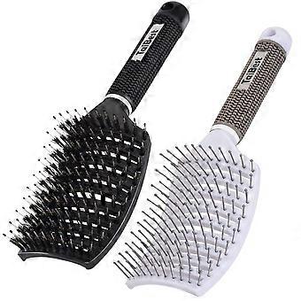 Conjunto de escovas de cabelo com cerdas de javali - Escovas desembaraçadoras para cabelos secos e molhados, finos e grossos.