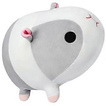 Almohada de peluche de conejillo de indias, juguete de peluche de hámster para decoración, peluche suave gris.
