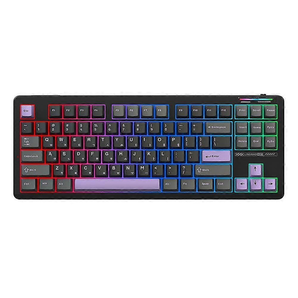 Mechanical Keyboard Black-Gray Wood Axis