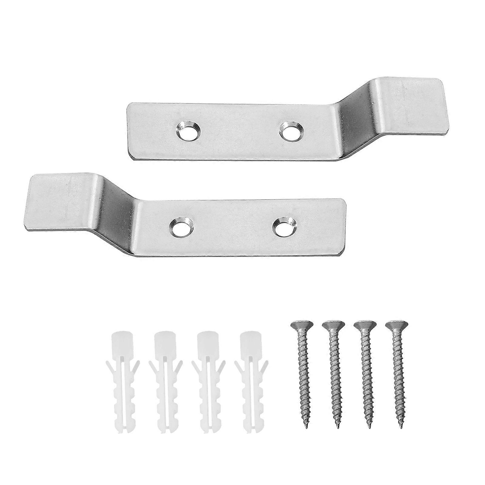 Wall Mounted Urinal Fixed Hook Small Urinal Support 2Sets Silver Steel