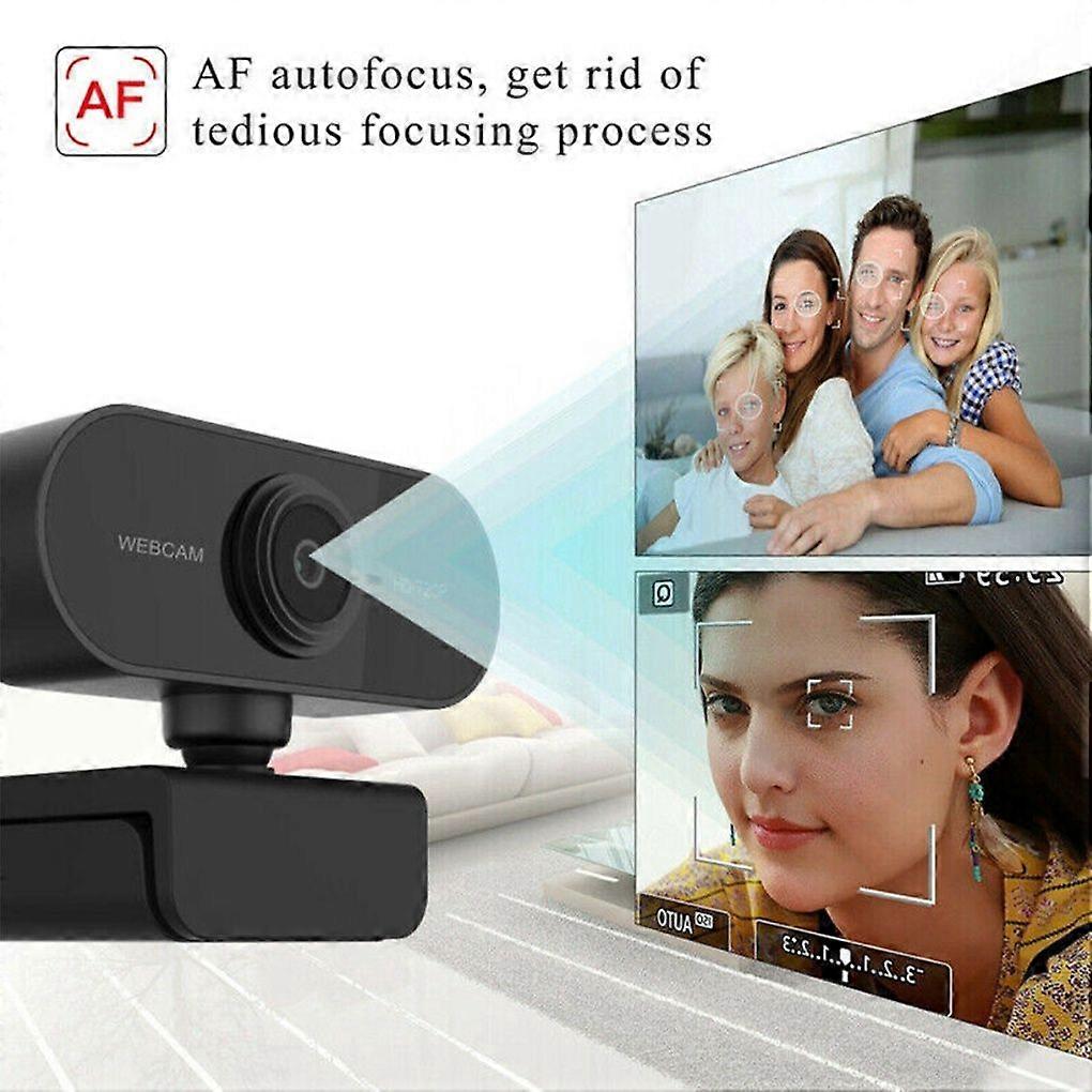 1080P Full HD webcam with microphone, rotatable, suitable for computer desktops, mini computer webcam, video recording.