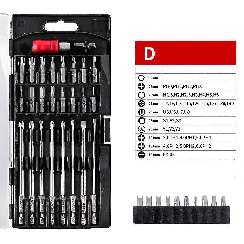 A/b/c/d Type Screwdriver Drill Bits Tools Kit 1/4 Inch Hex Shank Magnetic Screwdriver Bit Set