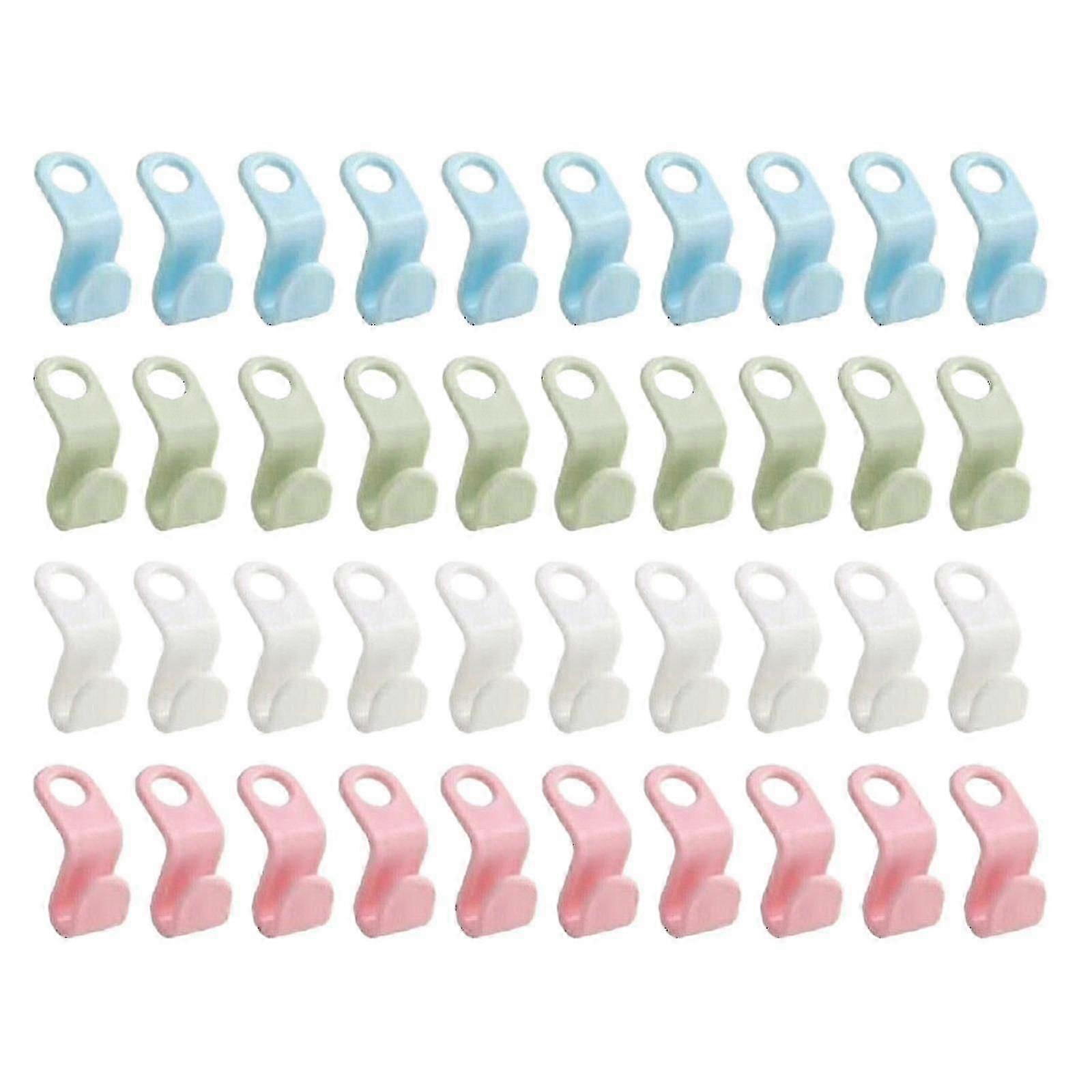 40 Pcs Closet Hanger Connector Hooks Space Saving Clothes Organizer Clips