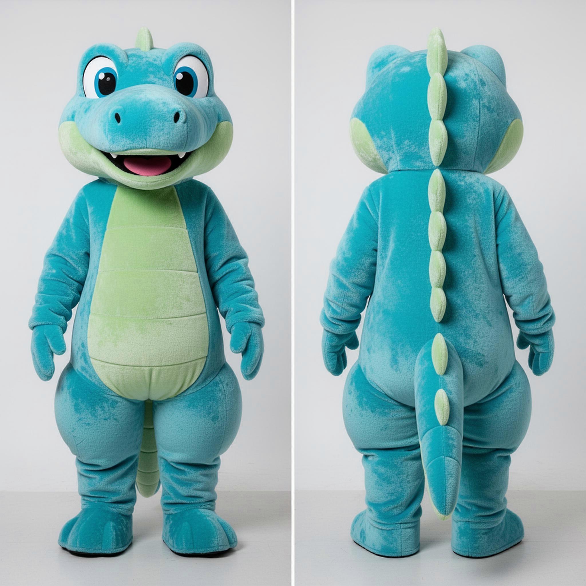 MASTICOT Cyan Scaled Expressive Lizard Mascot