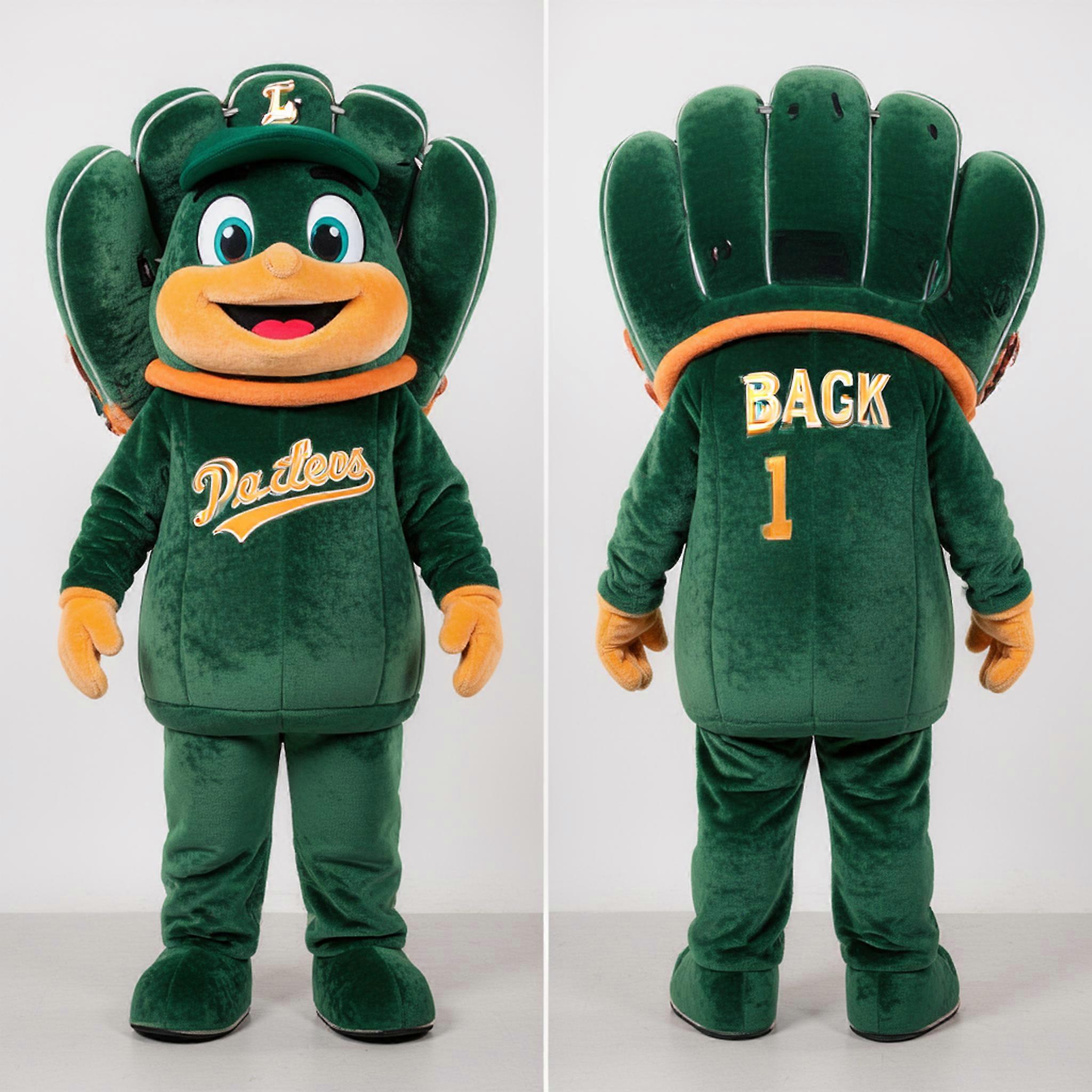 MASTICOT Forest Green Velvety Baseball Glove Mascot