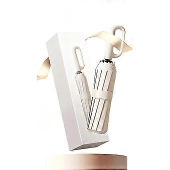 Compact Automatic Umbrella with Windproof Alloy Frame and SlipResistant Hook Handle for Rain and Sun