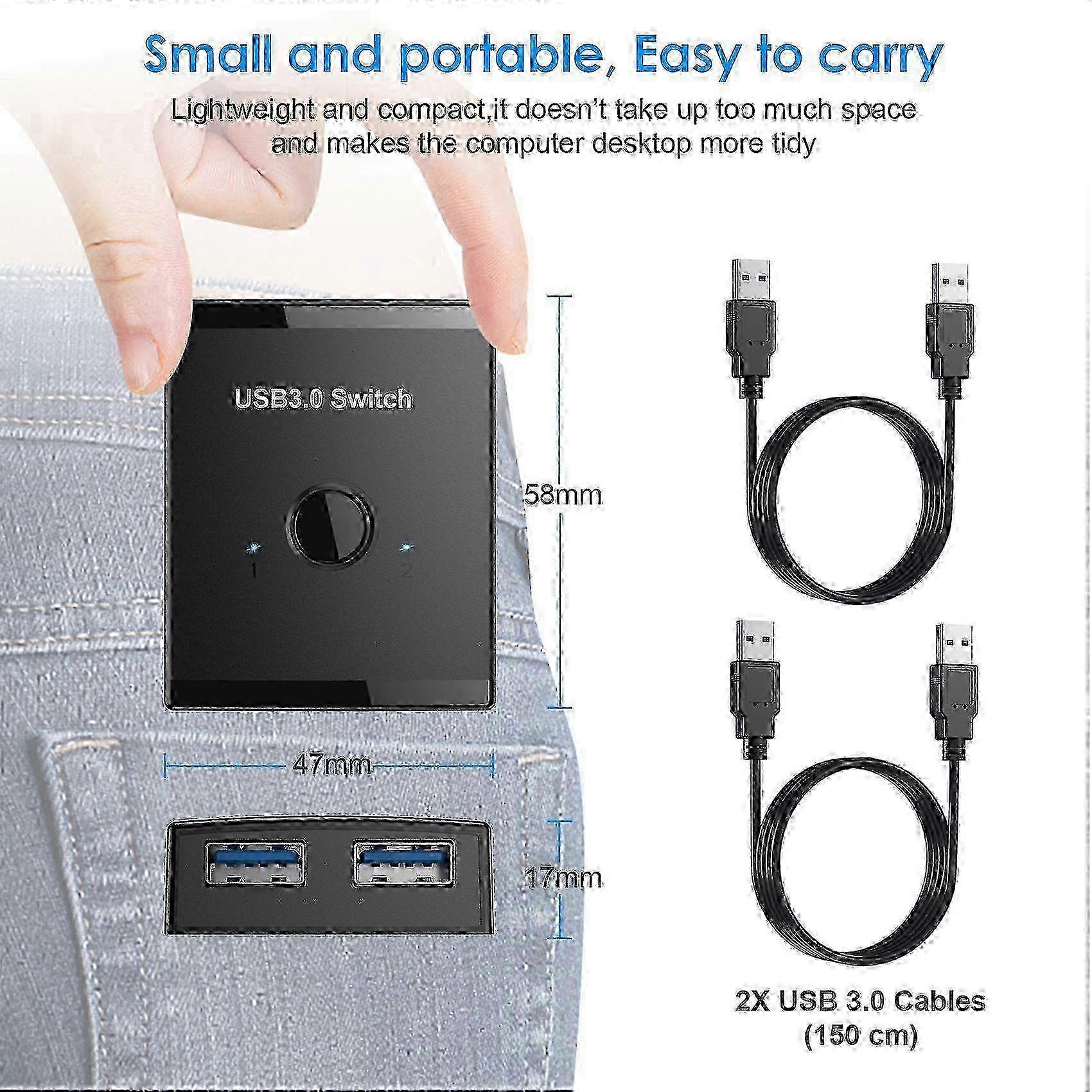 USB 3.0 Dual-Input Peripheral Sharing Switch