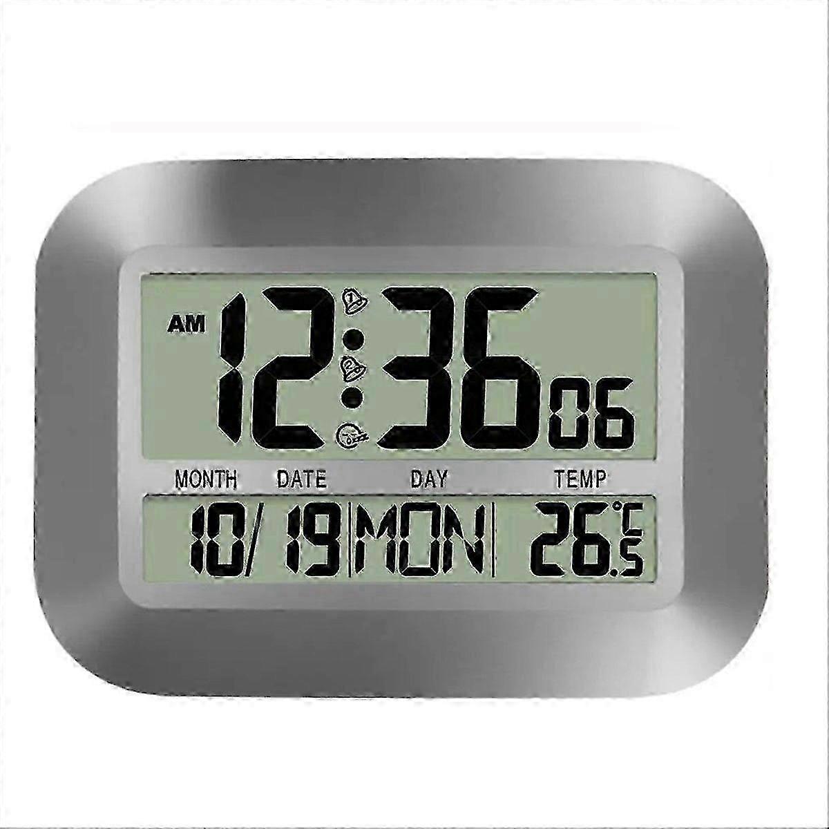 Silent LED Alarm Clock with Date Temperature