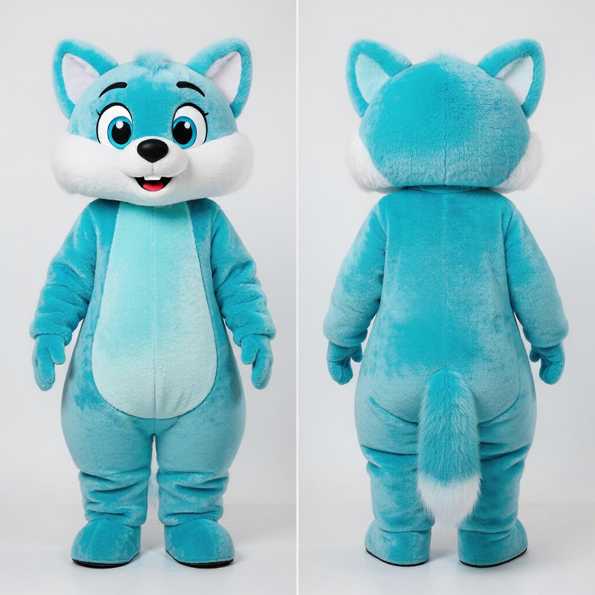 MASTICOT Cyan Cuddly Ermine Mascot