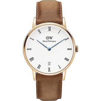 Daniel Wellington Durham kvarts analog kvinna klocka med nötnappa armband DW00100113