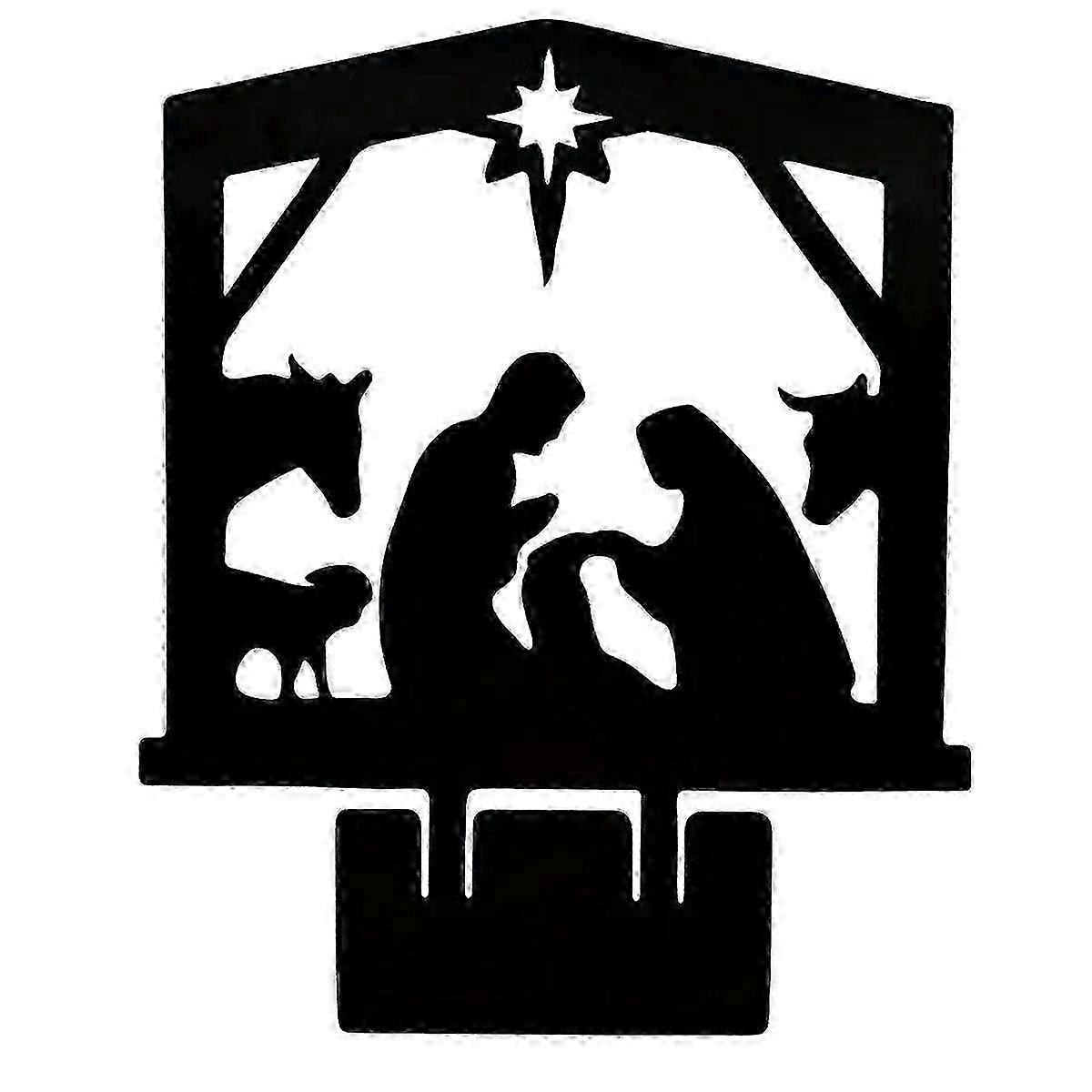Black Iron Nativity Yard Silhouette