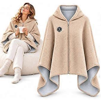 Heated Shawl Wraps for Women, Wearable USB Heated Blanket for Home Travel (Beige) szshsy02