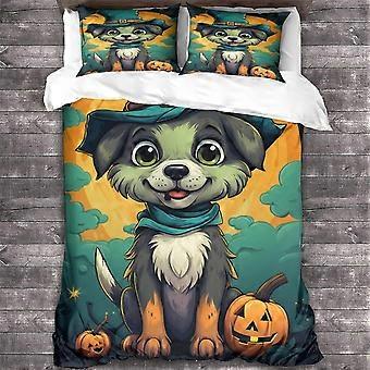 iojv236 LikeEj Dog Duvet Cover Microfiber Bedding Set, 3D Print Halloween Duvet Quilt Cover&Pillowcase With Zipper Closure, Winter Soft Animal Duvet C
