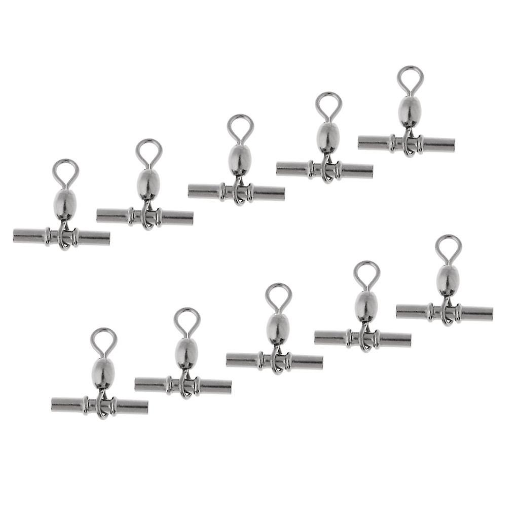10pcs Angeln Crimp Swivel Cross-Line Kran Swivel Tackle Connector 3