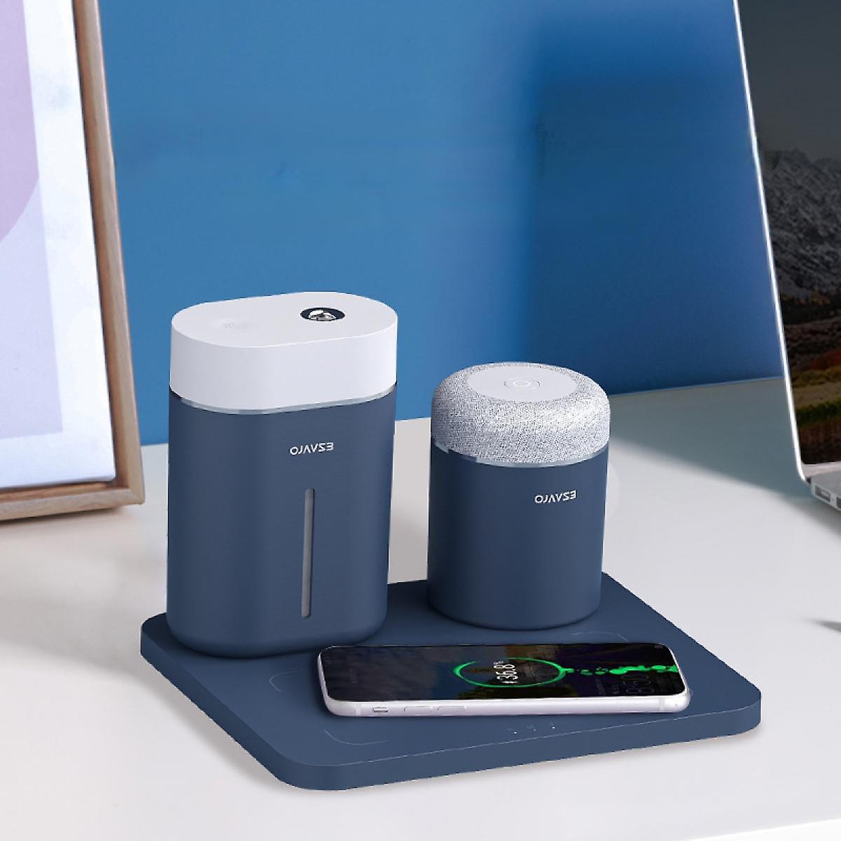 Wireless Small Battery Combination Wireless Bluetooth Speaker Humidifier Pat Light Wireless Charging Kit Blue