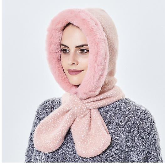 Hat Women's Winter All-match Casual Scarf All-in-one Ladies Outdoor Windproof And Cold-proof Pullover Hat Thickened Warm Cold Hat