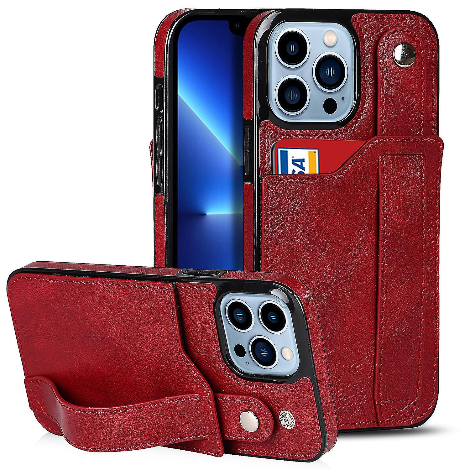 Phone Case Iphone 13 Pro With Loop Card Holder Pu Leather