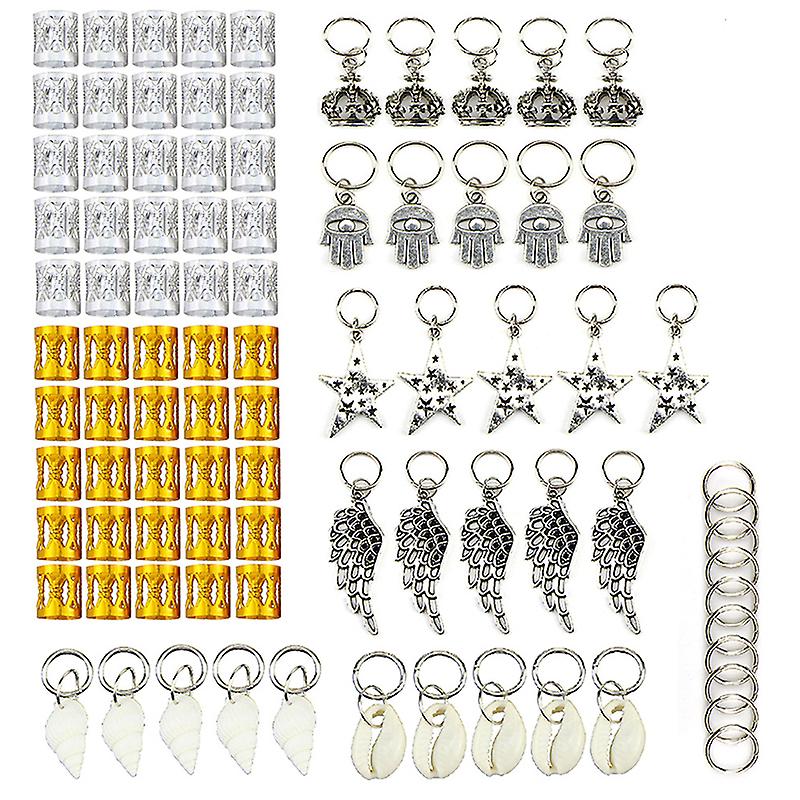 90pcs / set Haarzopf Dreadlock Perlen Flechten Haar Extension Zubehör