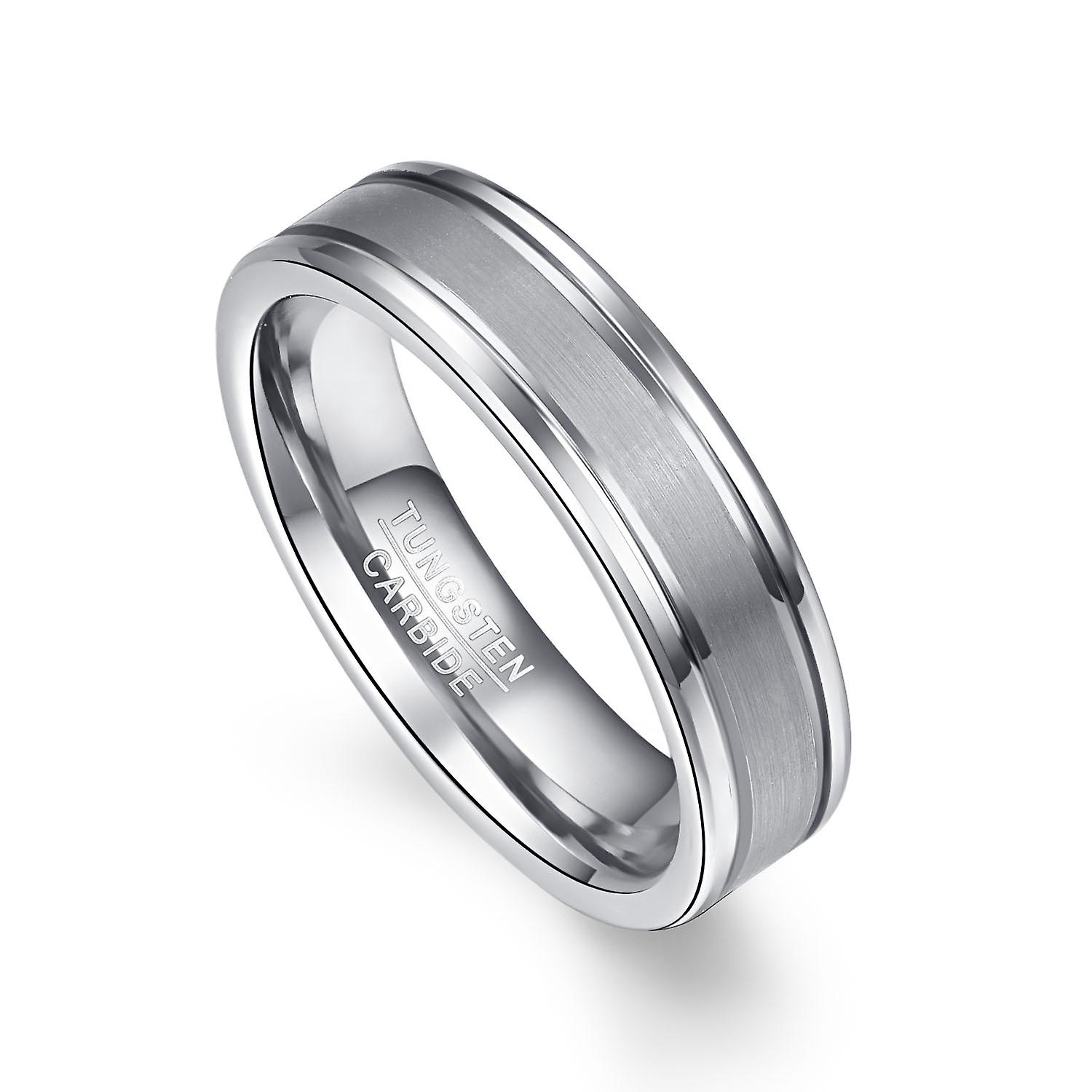 6mm Width Men's Tungsten Carbide Steel Ring