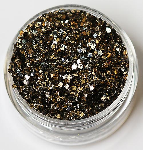 Brillo de uñas - Hexágono - Negro/oro bicolor - 8ml - Glitter