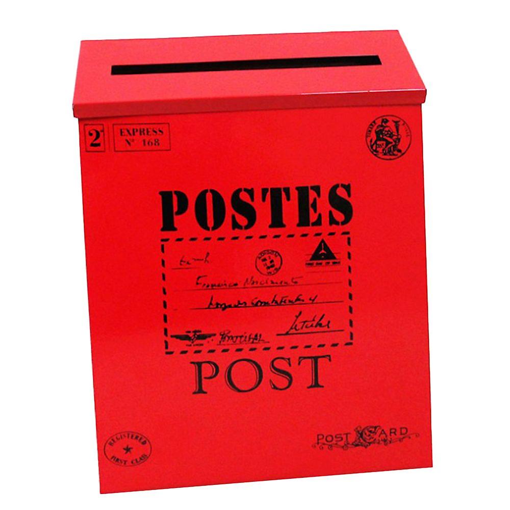 Vintage Galvanized Mailbox, Mailbox, Mailbox, Newspaper Holder, Box, Red