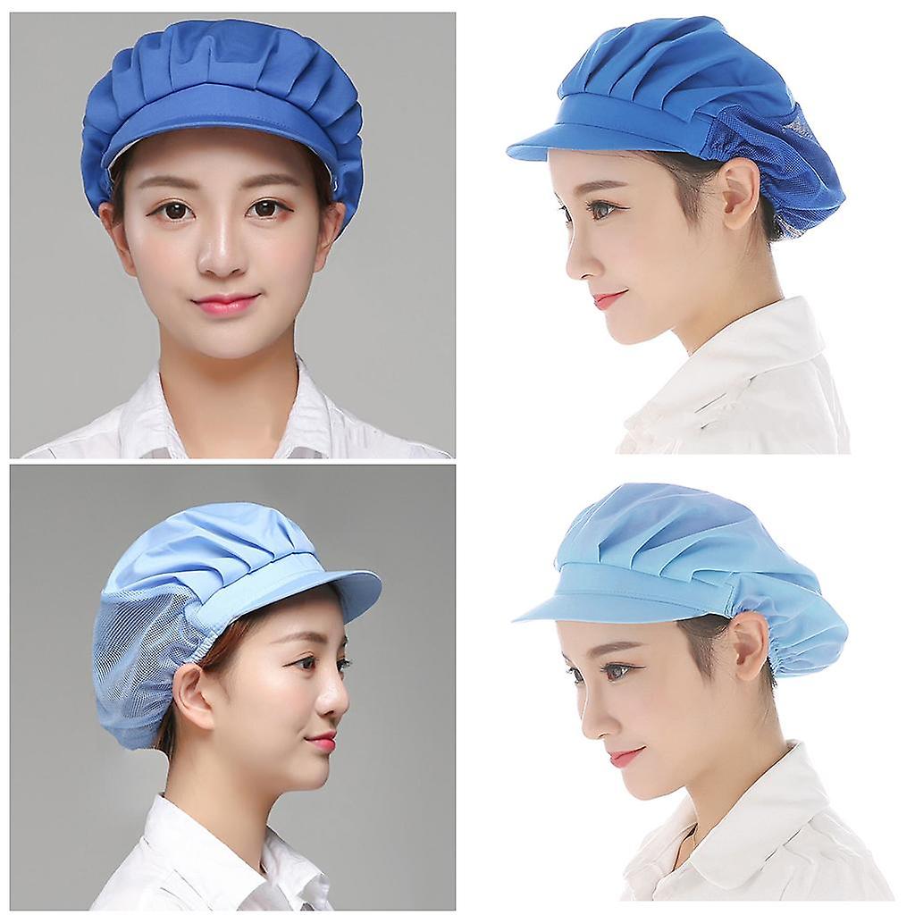 6 Pz Cuoco Regolabile Unisex Cucina Panettiere Chef Cappello Elastico Cappello Catering Blu