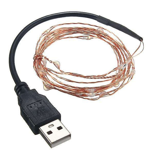 2M 20 Led Usb Copper Wire Fairy Lights For Christmas Party Decor
