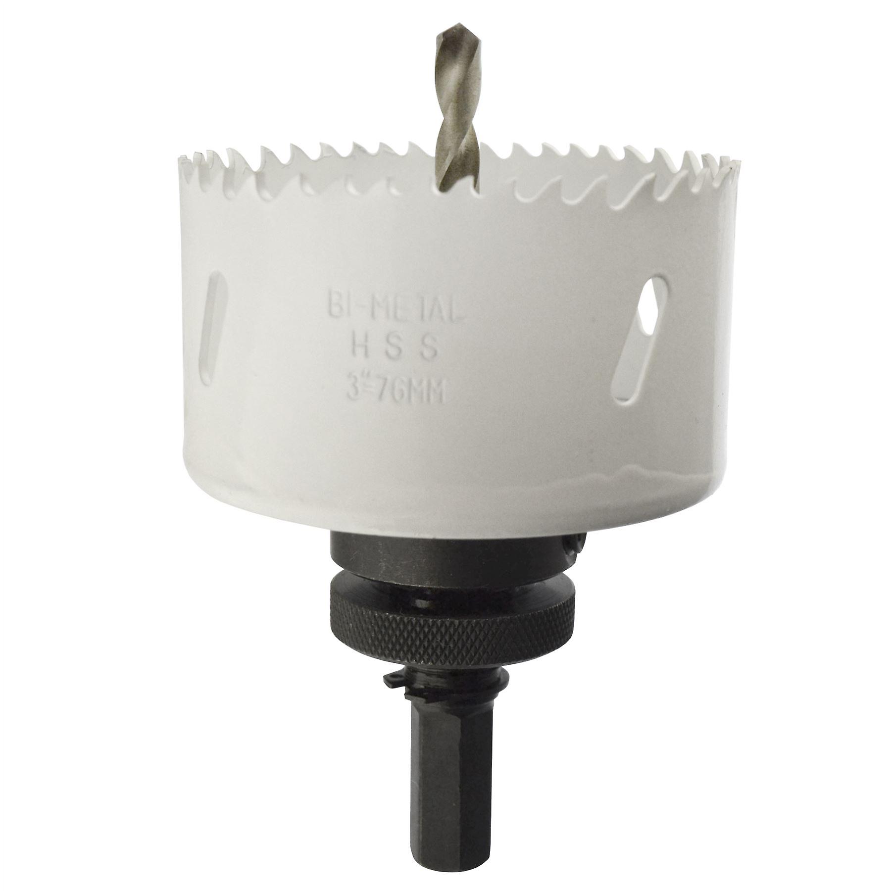 76mm HSS Hole Saw Holesaw Bi-Metal Blade Cutter Drill And Drill Adaptor Arbor